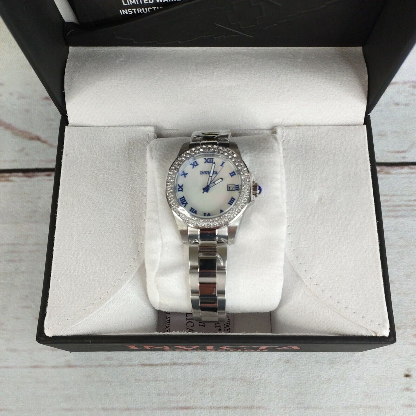 Invicta 36069 Angel Lady Ladies Quartz Watch 34mm Stainless Steel 100M New Works