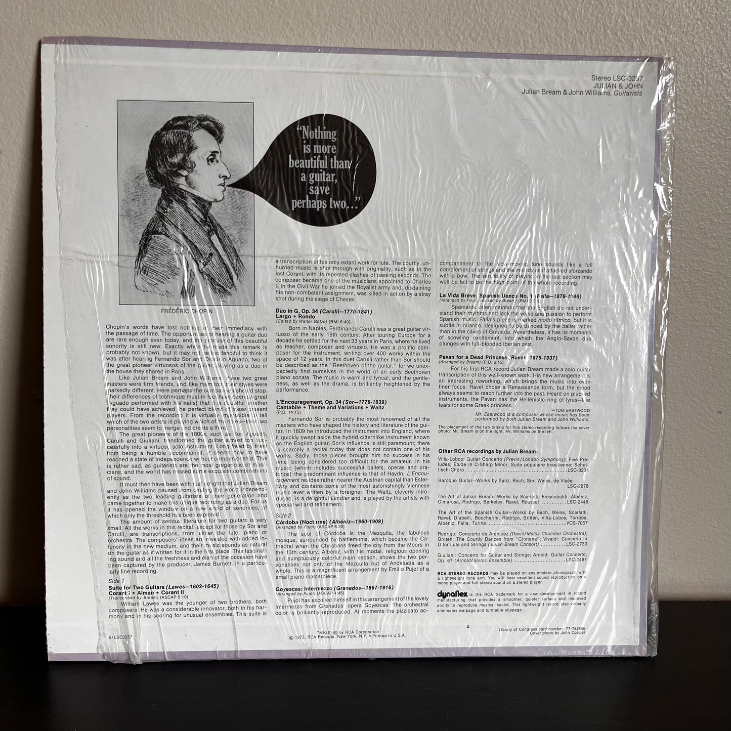 Julian & John - Julian Bream & John Williams RCA Red Seal Vinyl LSC-3257 NM Condition