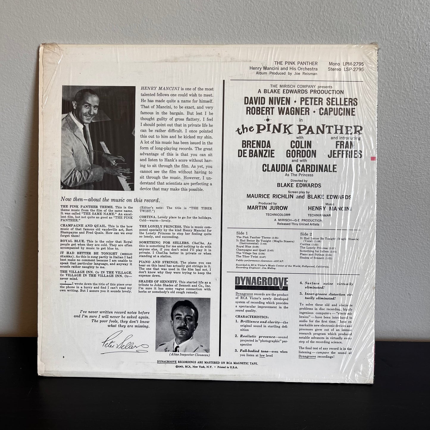 The Pink Panther - Henry Mancini Used Vinyl EX+/NM STEREO LSP-2795 1963 Open Seal