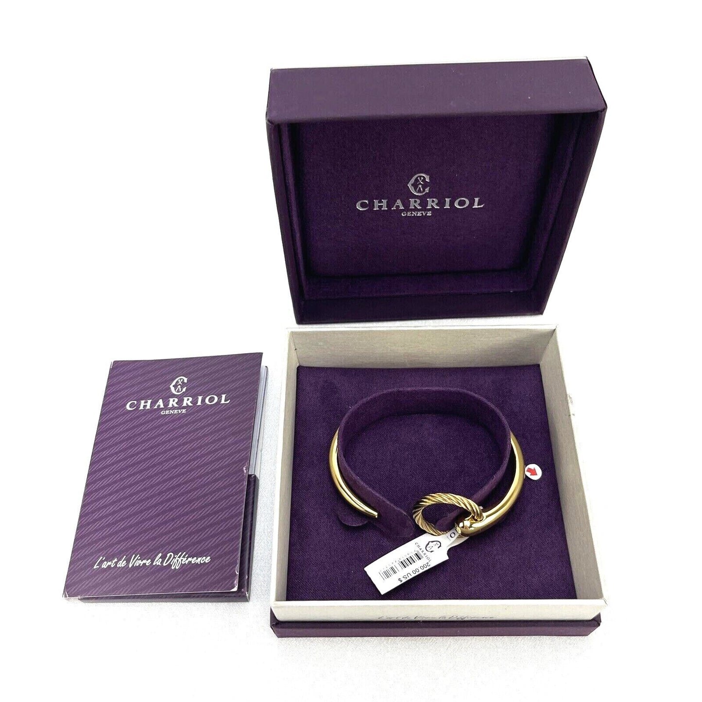Charriol Infinity Zen 04-404-1232-0CM Women's Medium Gold Bangle New In Box