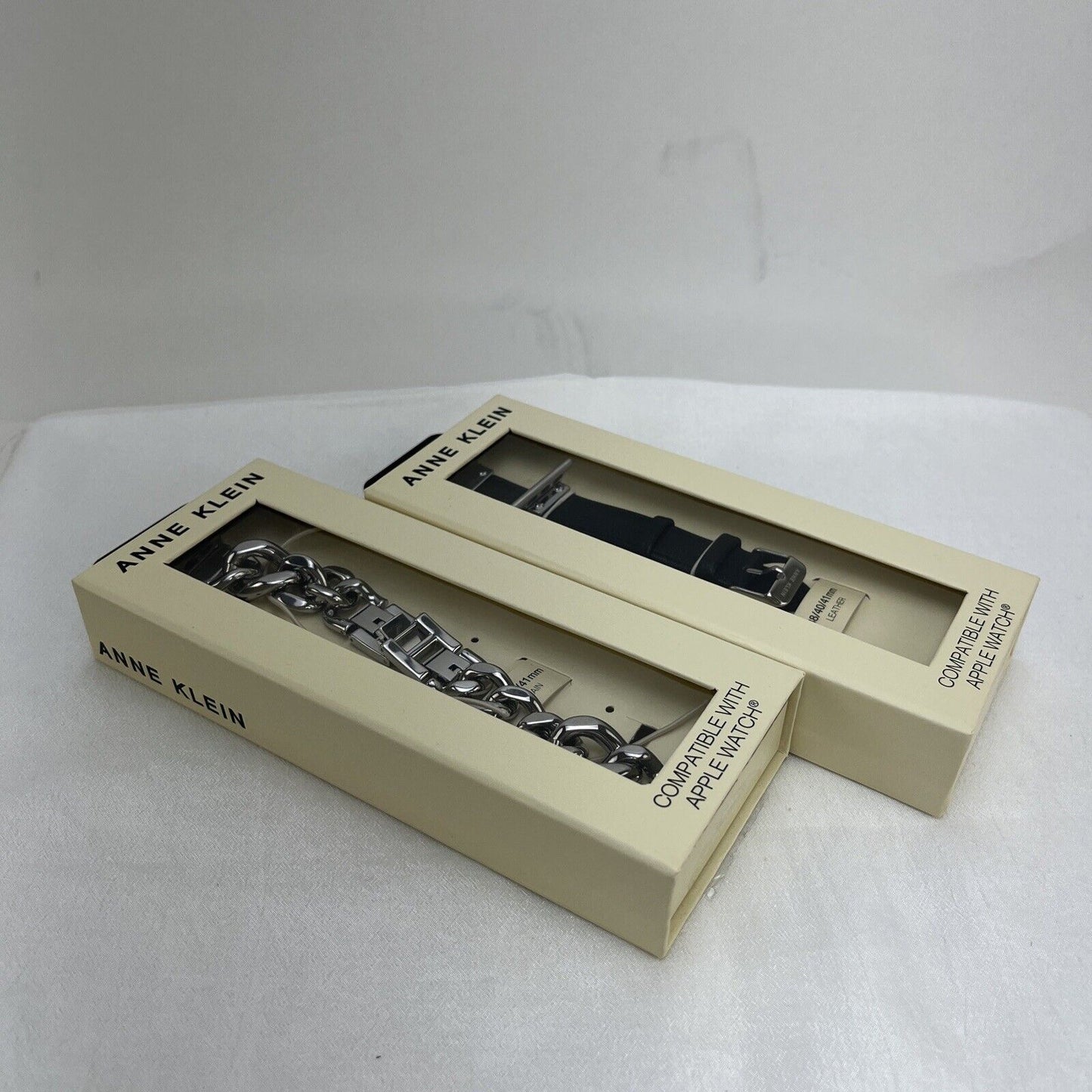 Anne Klein WK/30103840 Bryant Park Collection 38-41mm Silver/Black Band Set Used