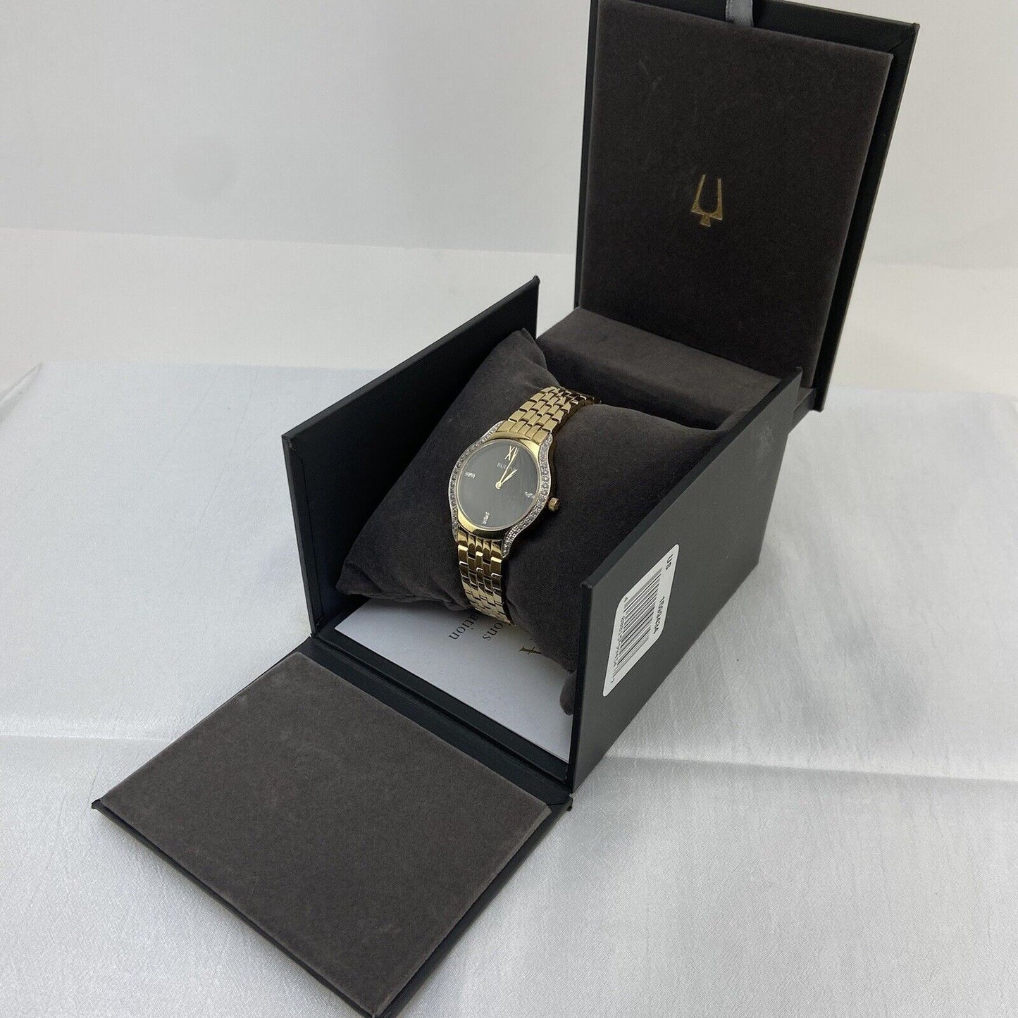 Bulova 98R289 Ladies Classic Diamond Quartz Watch Gold New In Box Working