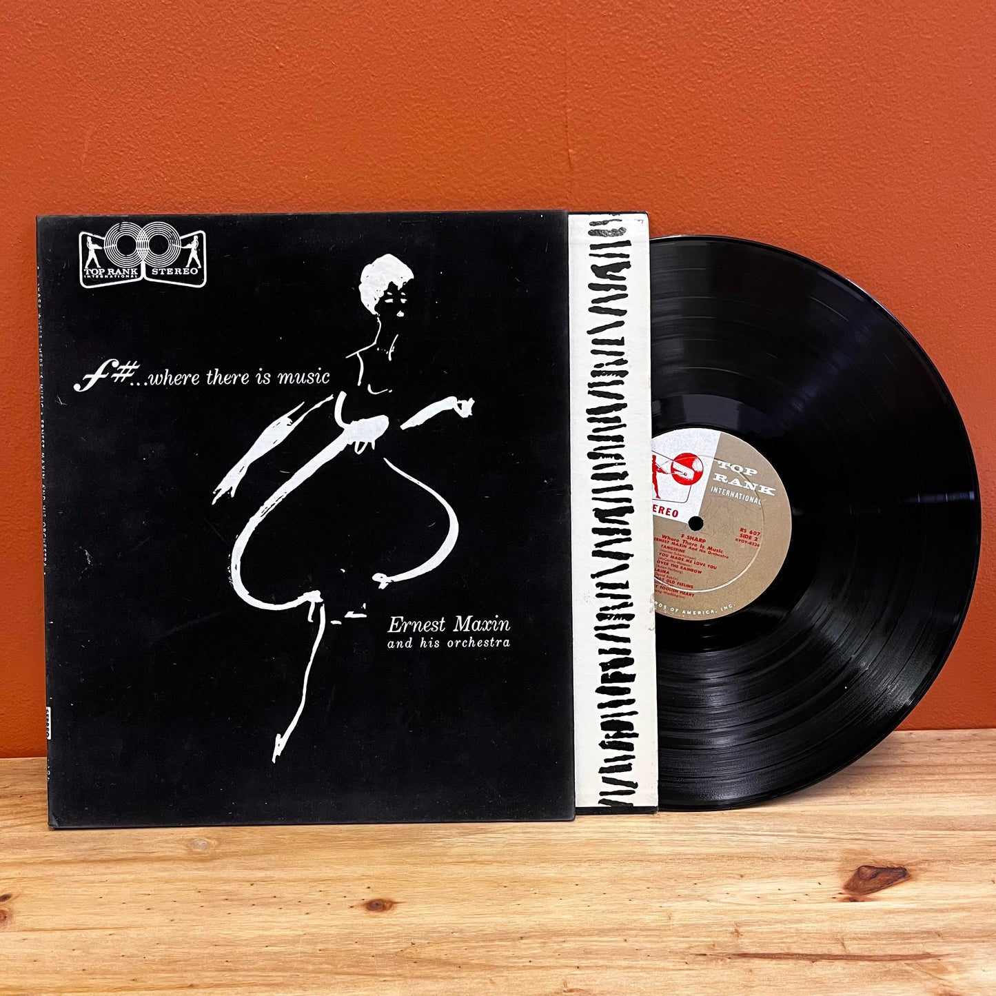 f#...where there is music - Ernest Maxin and his orchestra Top Rank Velvet Sleeve RS 607 VG+ Vinyl
