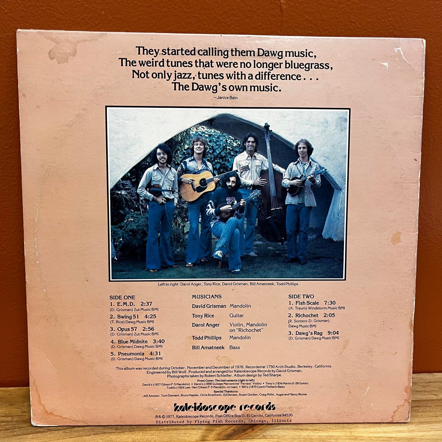 The David Grisman Quintet - Kaleidoscope Used Vinyl F-5 VG+