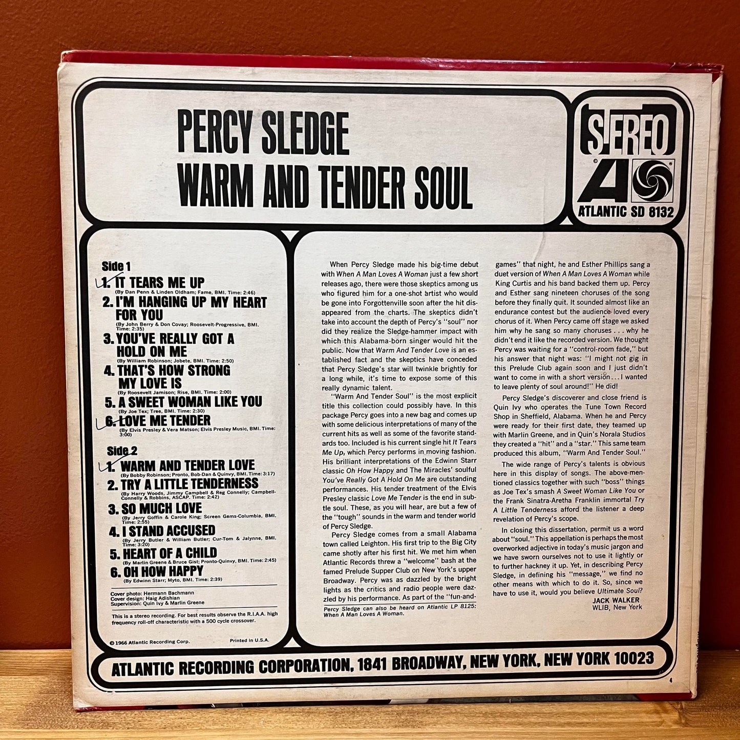 Warm & Tender Soul - Percy Sledge SD 8132 Used Vinyl VG+