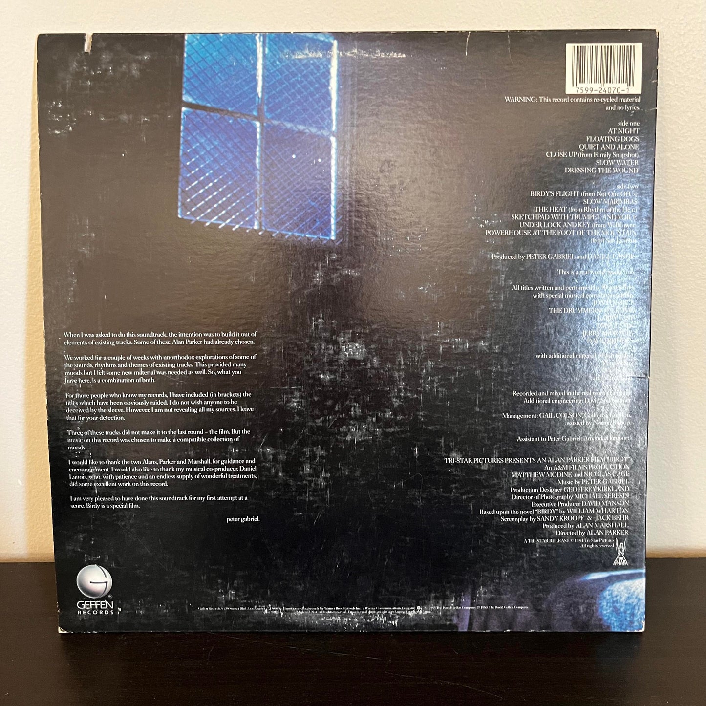 Birdy - Music from the Film by Peter Gabriel GHS-24070 VG+/EX
