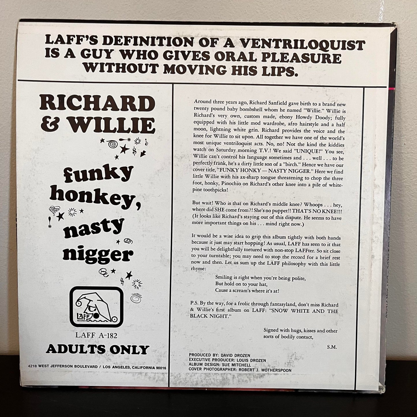 Richard & Willie Funky Honkey, Nasty... Adults Only Rated XXXX LAFF A182