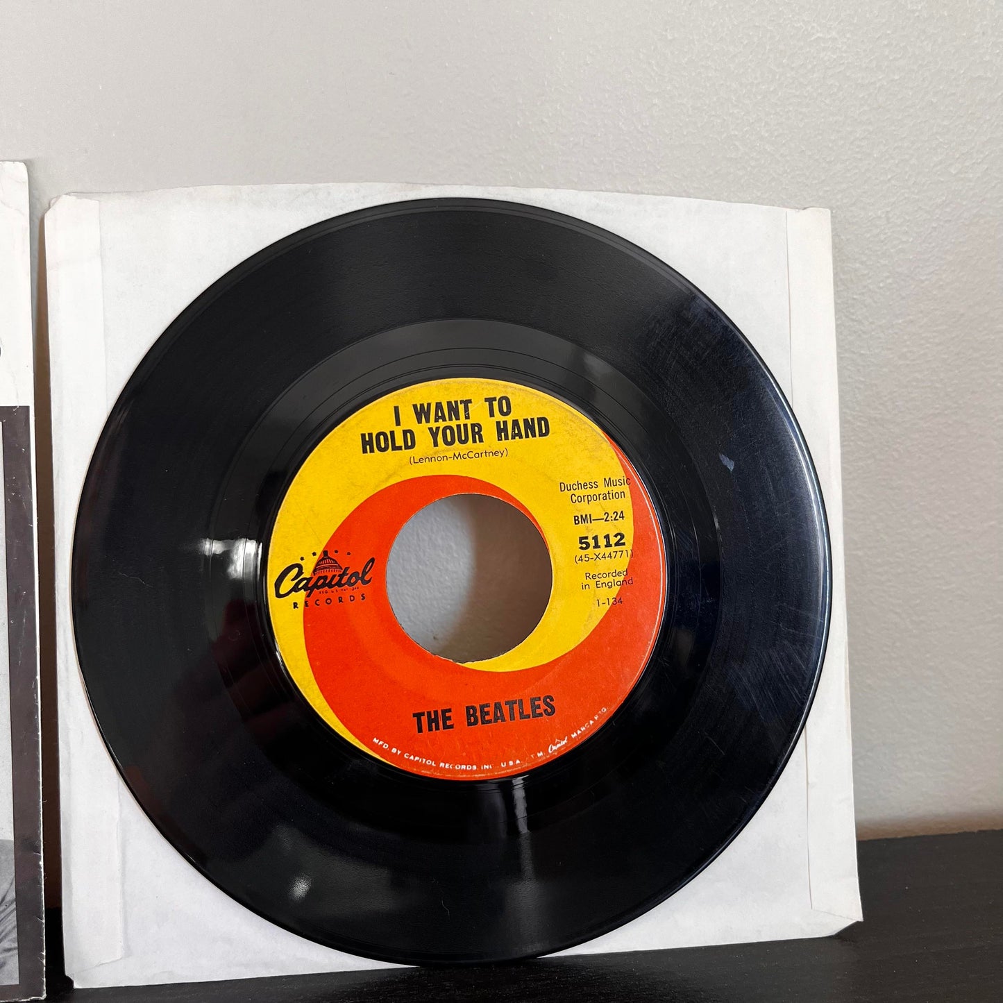 The Beatles I Want To Hold Your Hand/I Saw Her Standing There EX 7" 45RPM Vinyl Capitol 5112