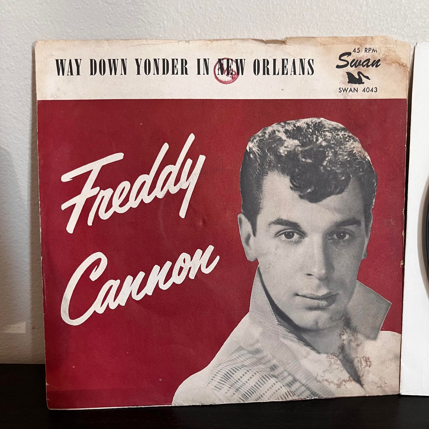 Freddy Cannon "Way Down Yonder in New Orleans" 45 RPM Swan 4043 Vinyl VG+