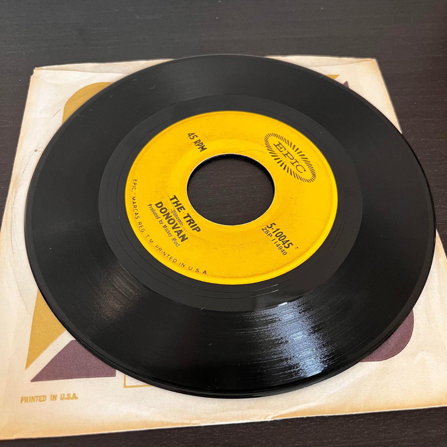 Donovan Sunshine Superman/The Trip 7" 45 Vinyl Epic 5-10045 EX