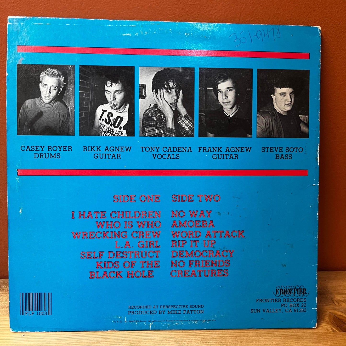 Adolescents Frontier Records FLP 1003 Used VG Vinyl