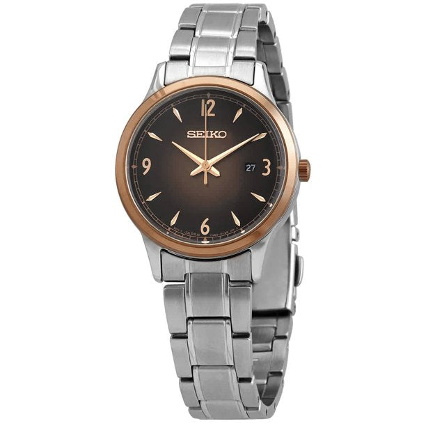Seiko Essentials Quartz Brown Dial Ladies Watch SXDH02