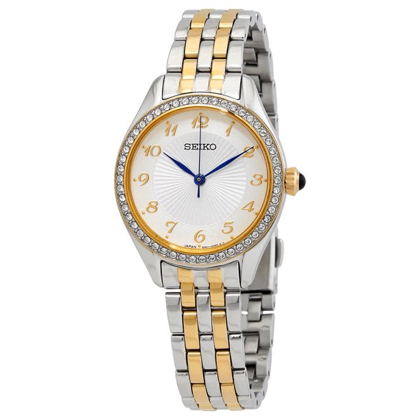 Seiko Crystals Quartz White Dial Ladies Watch SUR392
