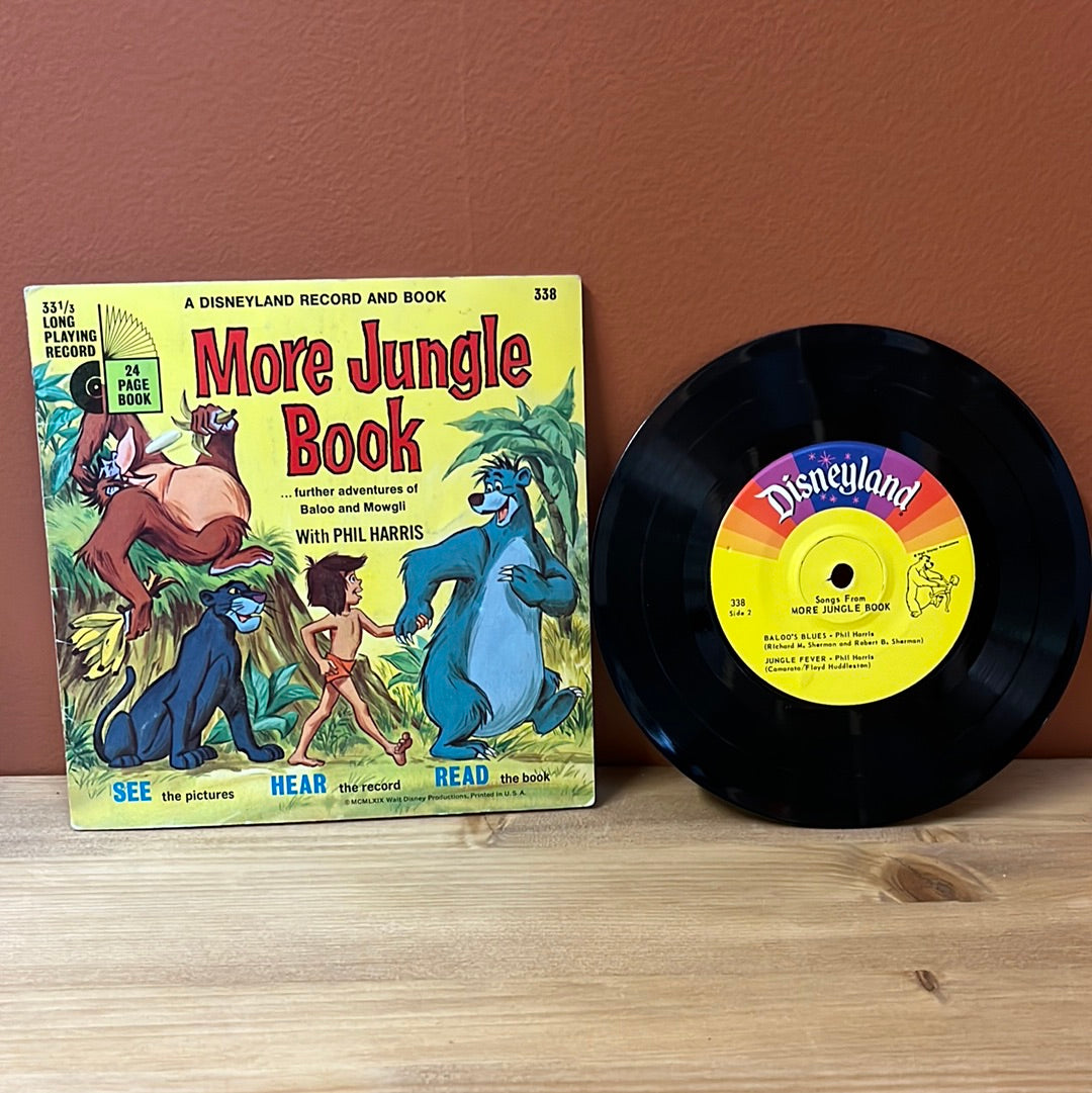 Disneyland Record and Book Lot of 2 More Jungle Book 338 and The Seven Dwarfs 314 VG+
