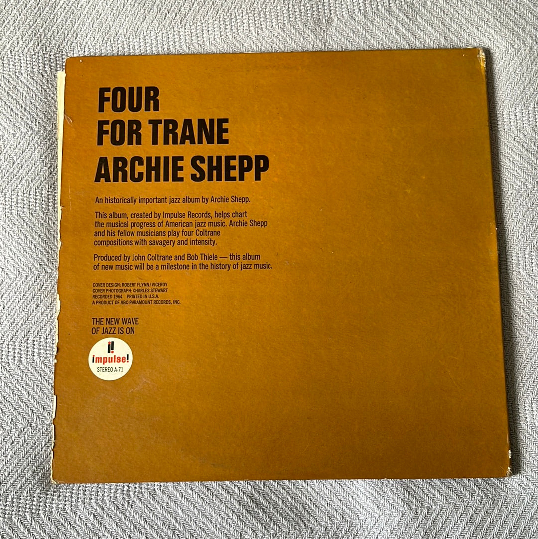 Four For Trane - Archie Shepp Impulse STEREO A-71 UK Pressing VG+ Vinyl