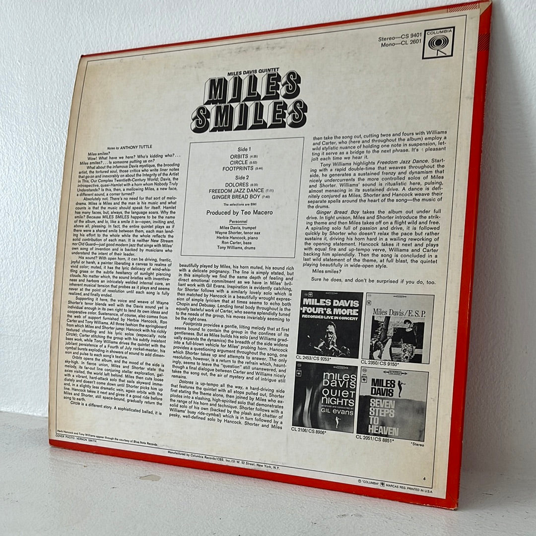 Miles Smiles - Miles Davis Quintet CL 2601 1st Pressing US 1967 Used VG+ Vinyl
