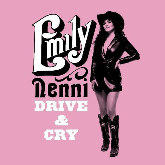 the album cover for Emily Nenni - Drive & Cry [Indie Exclusive Pink LP, Autographed, One Time Pressing]