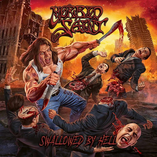 the album cover for Morbid Saint - Swallowed By Hell [Indie Exclusive Colored Vinyl]