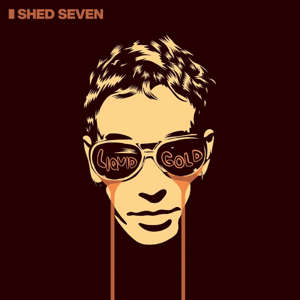 the album cover for Shed Seven - Liquid Gold - Red/Black Marble (Blk) [Colored Vinyl] (Red)