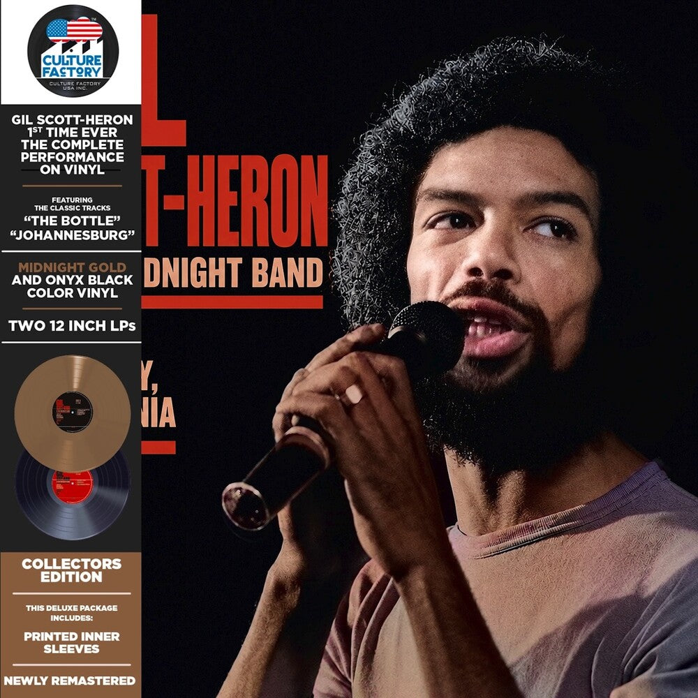 the album cover for Scott-Gil Heron  & The Midnight Band - Live At Berkeley '78 - Black/Gold (Blk) [Colored Vinyl]