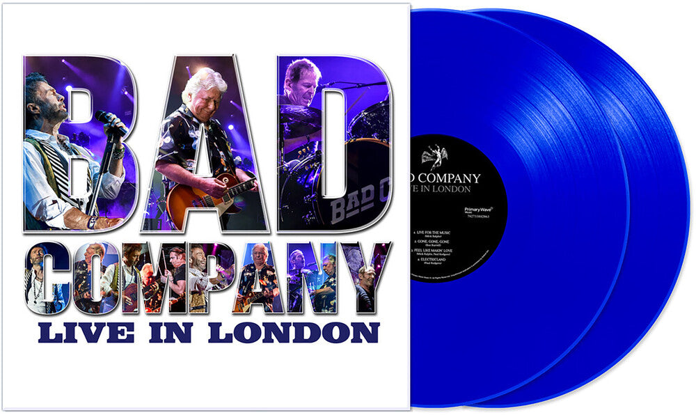 the album cover for Bad Company - Live In London [2 LP Blue]
