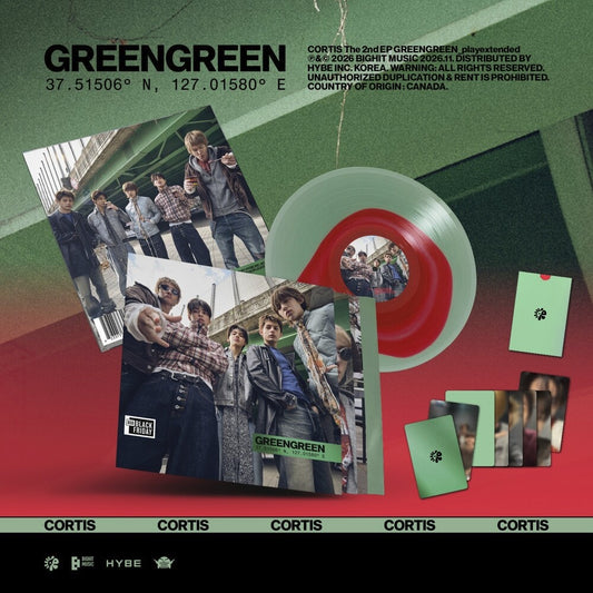 the album cover for Cortis - GREENGREEN_playextended (Vinyl RSD ver.) [RSD BF 2026]