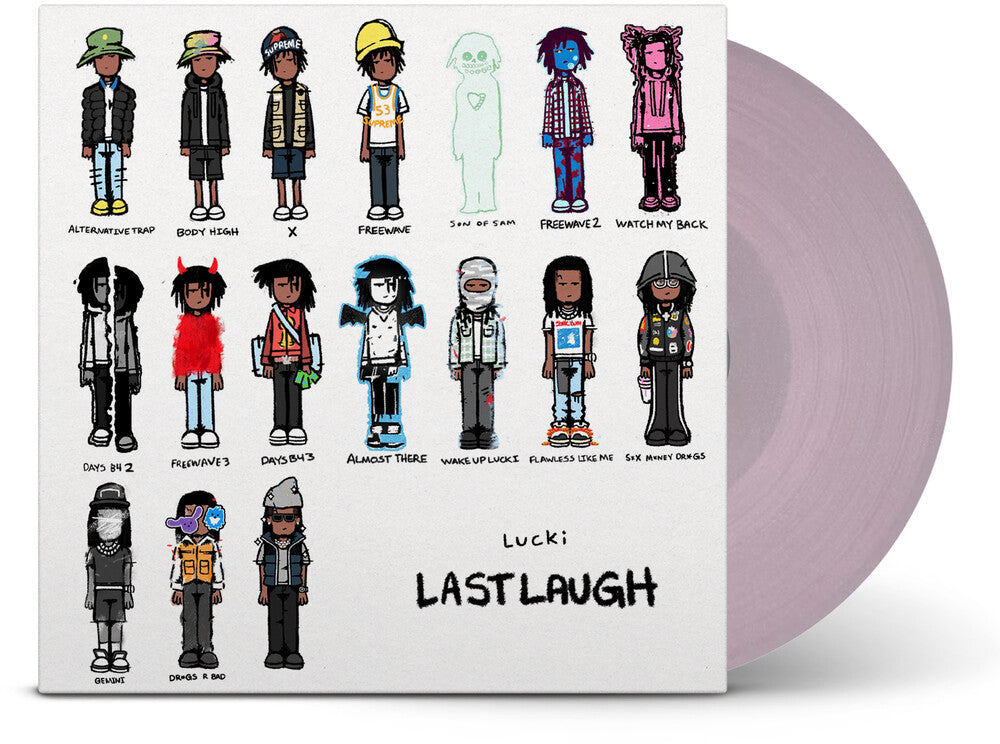 the album cover for Lucki - Last Laugh Archive Tape [Indie Exclusive] Pink Glitter [Colored Vinyl]