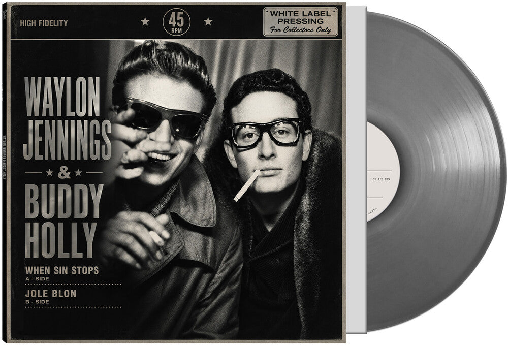 the album cover for Waylon Jennings & Buddy Holly - When Sin Stops / Jole Blon [Silver]