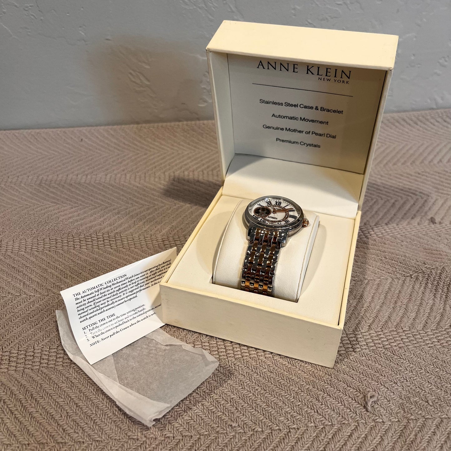 Anne Klein Women’s Automatic Watch Two Tone Mother of Pearl Dial - 12/2339MPRT Used