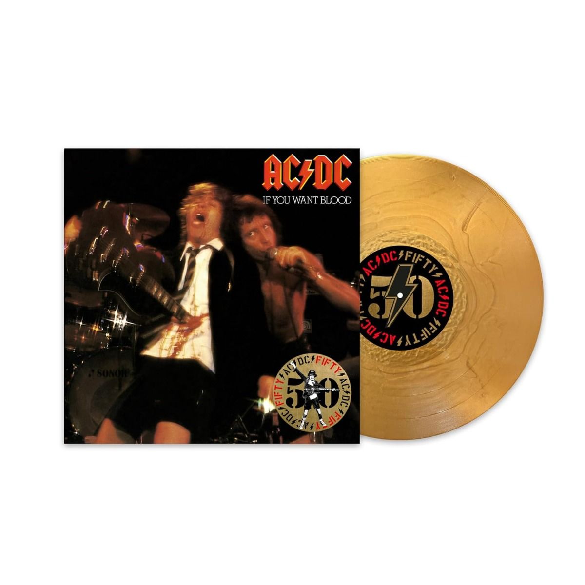 AC/DC - If You Want Blood You've Got It - 50th Anniversary Gold Vinyl Limited Edition