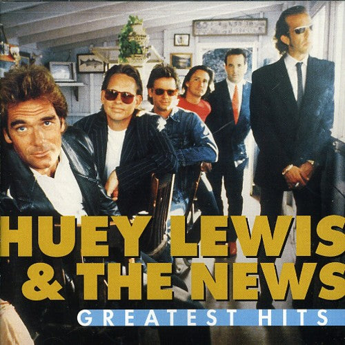 the album cover for Huey Lewis & The News - Greatest Hits
