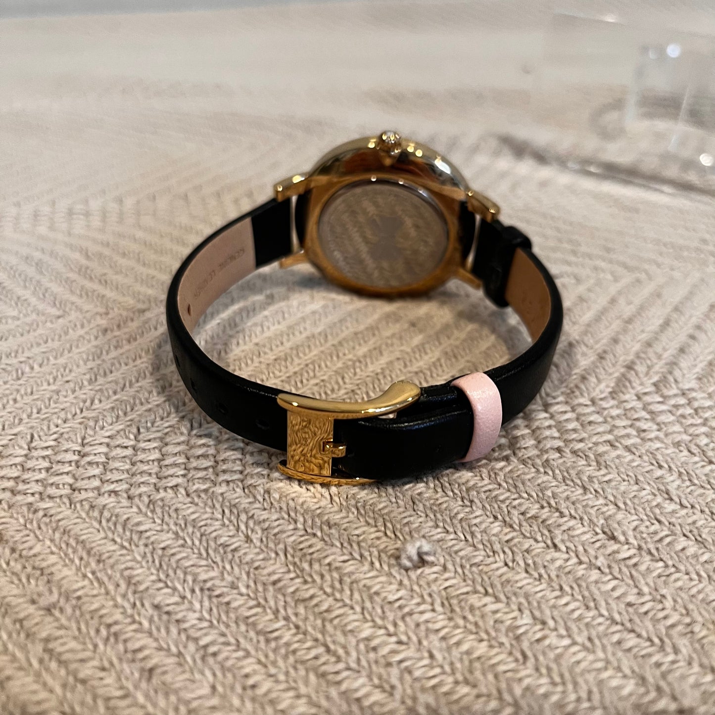 Ted Baker TEC0025019 Women's Black Floral Leather Band Watch Used Works