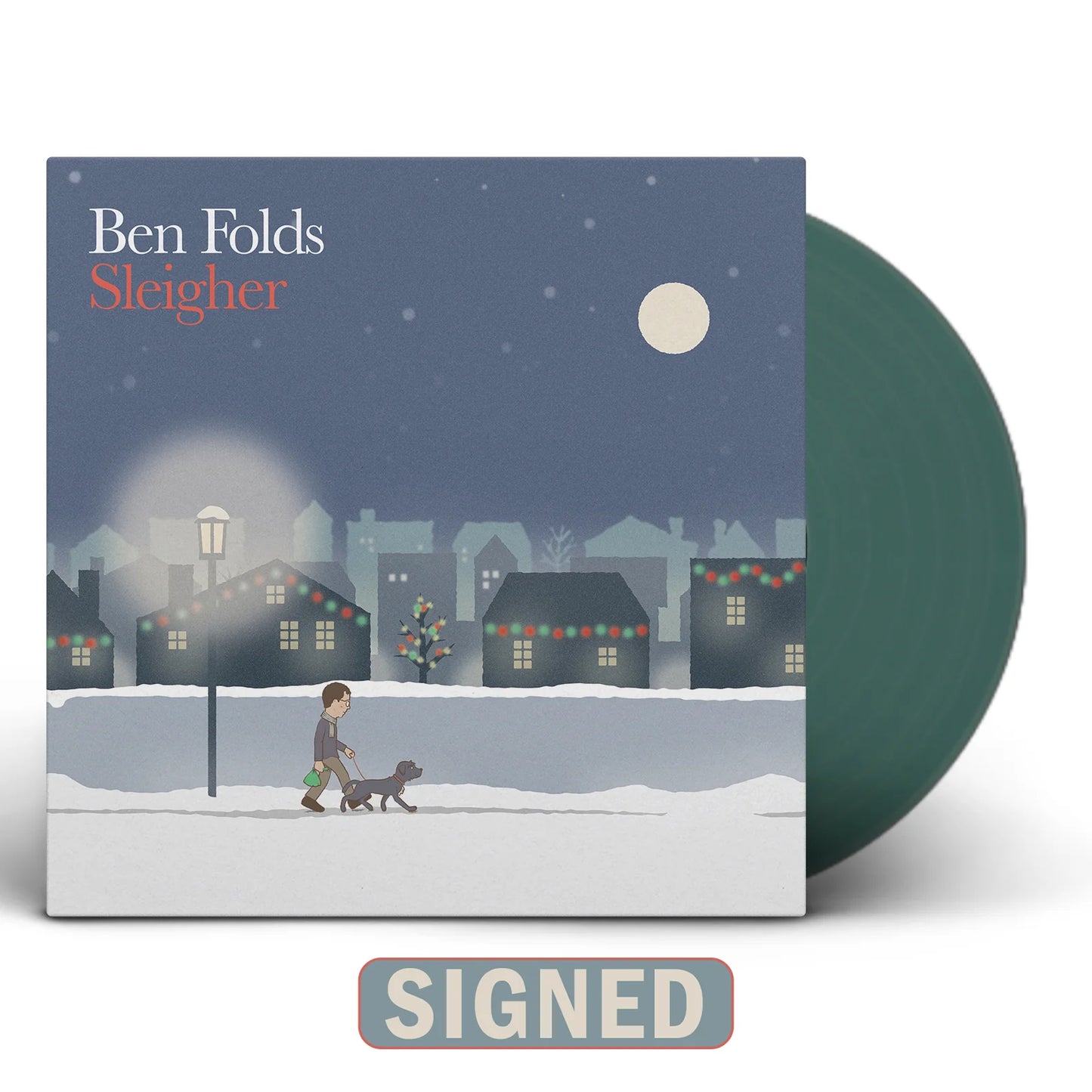 "Sleigher" - (Indie Exclusive, Green Colored Vinyl, Sticker, Autographed / Star Signed) Ben Folds