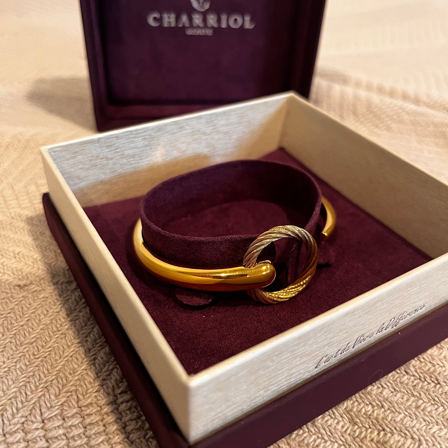 Charriol Infinity Zen Steel Bangle 04-404-1232-0CM Yellow Gold, Size M Used