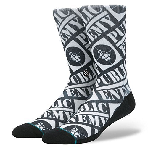 Stance Public Enemy Crew Socks - Mens Black Size L