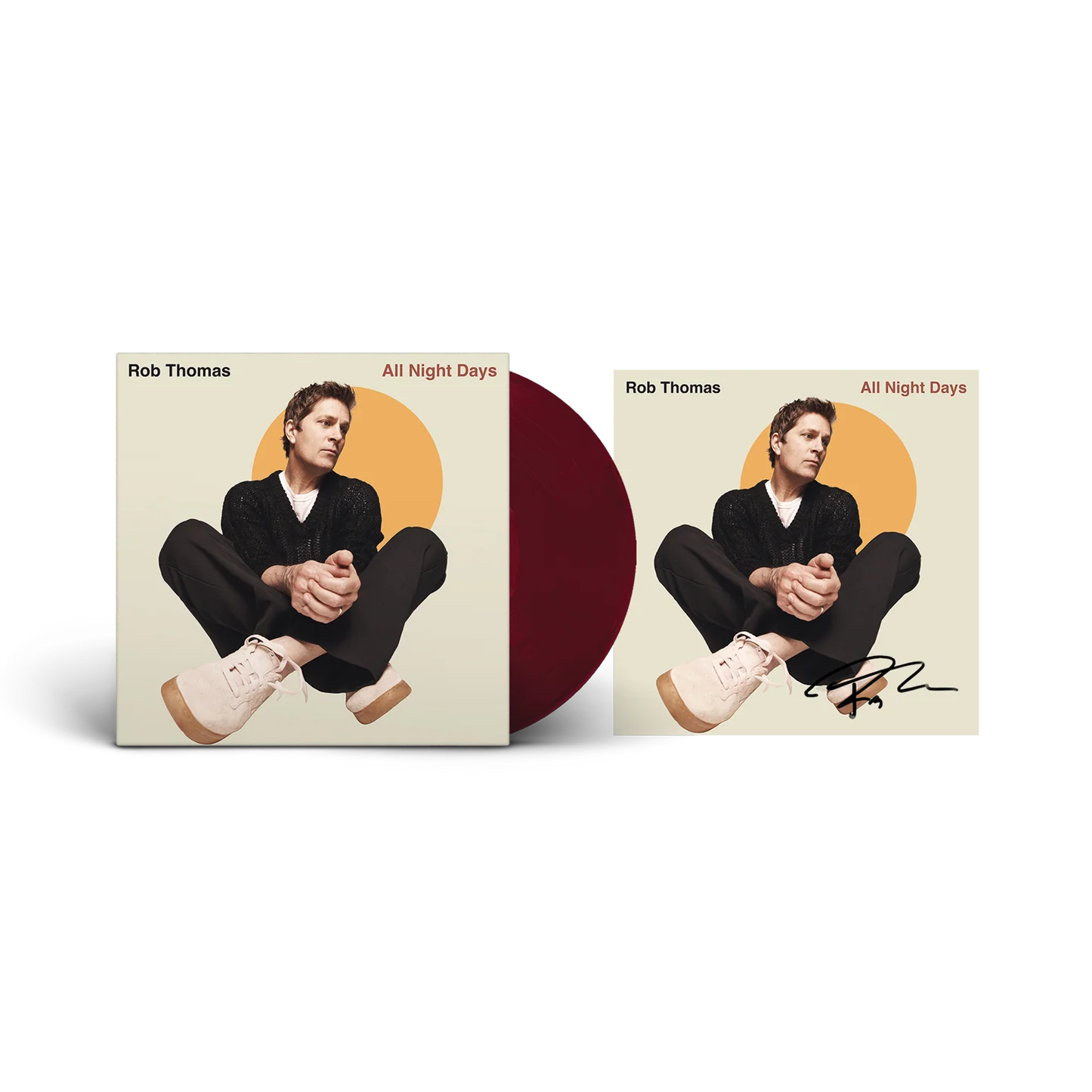 "All Night Days" - (Autographed, Limited Edition, Burgundy Color Vinyl, Star Signed Insert, LP) - Rob Thomas