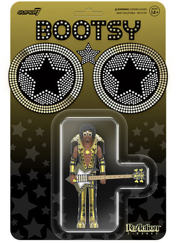 Super7 - Bootsy Collins - ReAction Wv 2 - Bootsy Collins (Black And Gold) (Collectible, Figure, Action Figure)