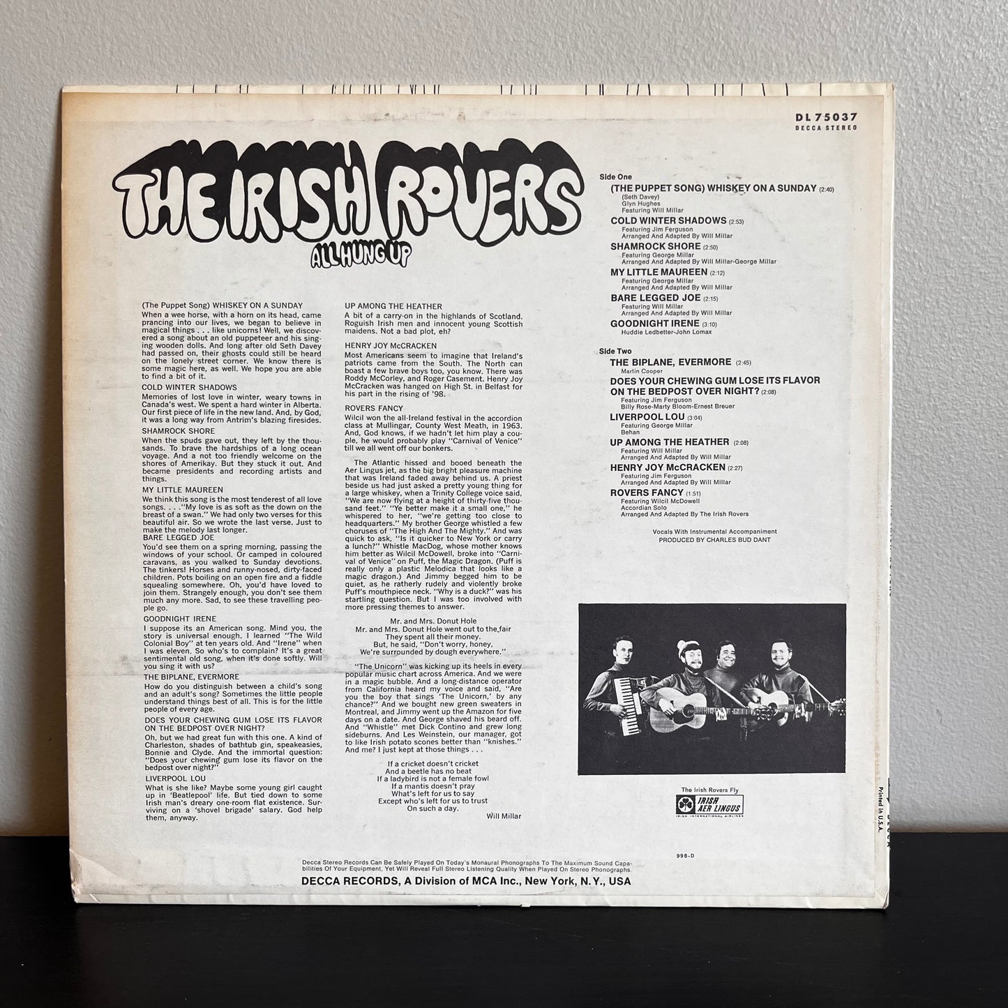 All Hung Up - The Irish Rovers Used Vinyl STEREO DL 75037 EX Condition