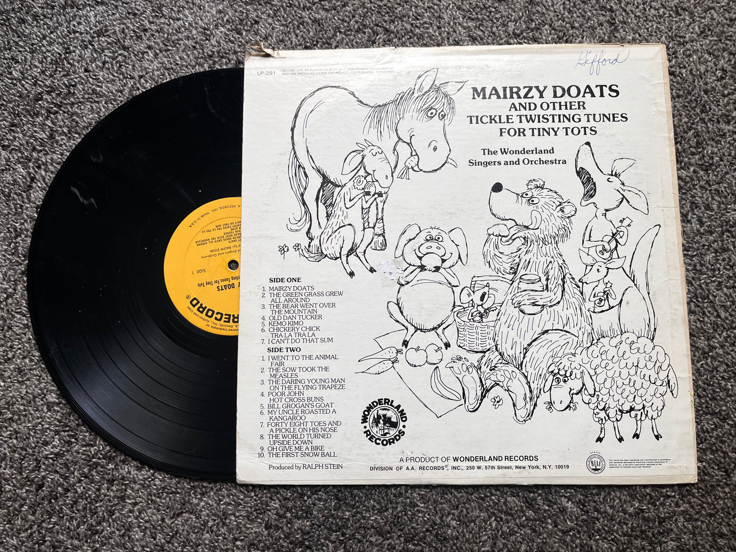 Mairzy Doats And Other Tickle Twisting Tunes for Tiny Tots Vinyl 1974 LP-291 Used VG