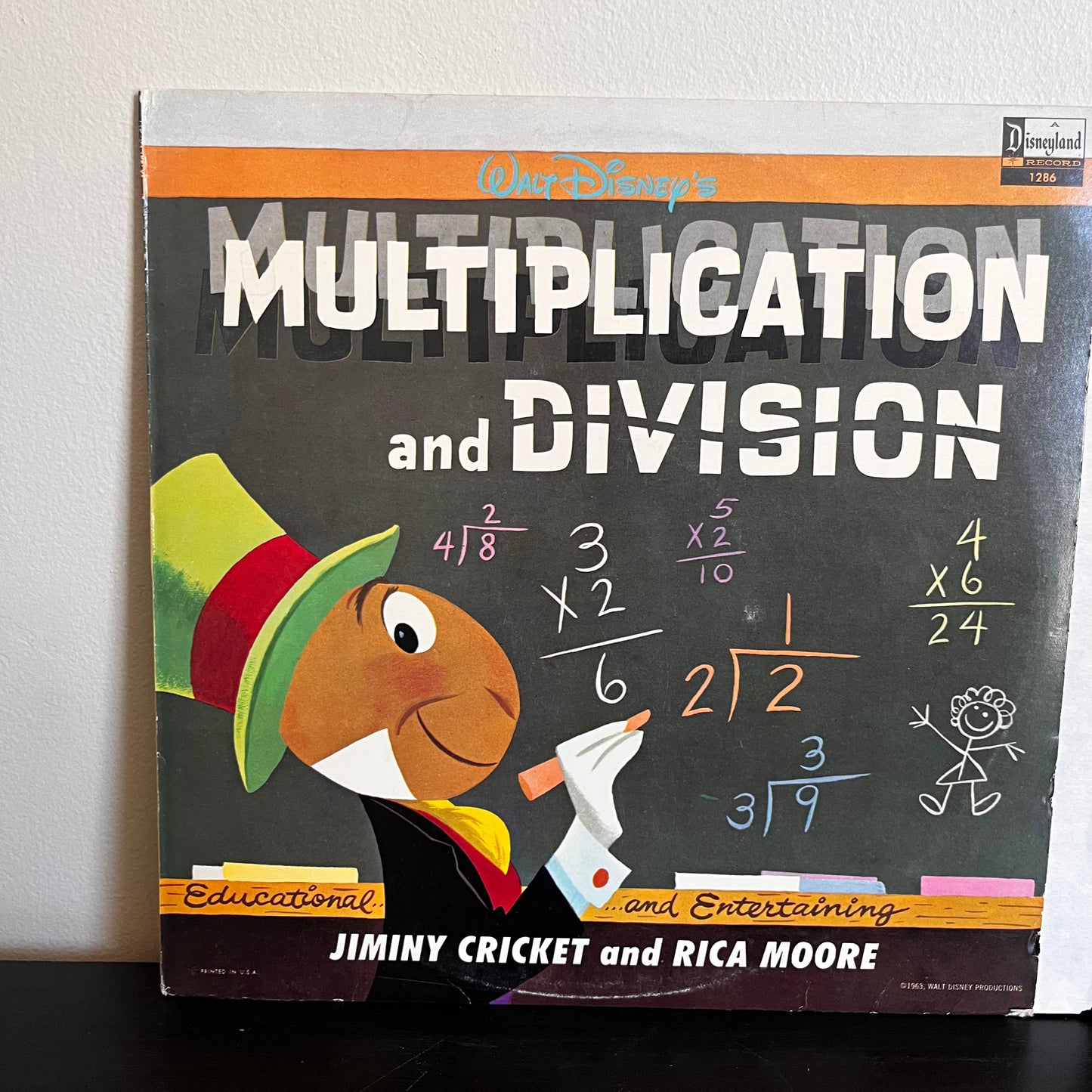 Multiplication and Division - Jimmy Cricket and Rica Moore Used Vinyl 1963 Disneyland Record 1286 VG+
