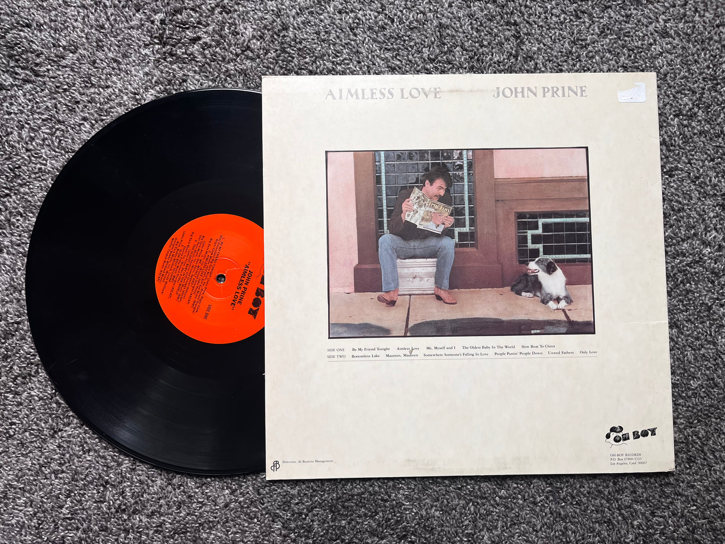 Aimless Love - John Prine Vinyl OBR 002 Used G+