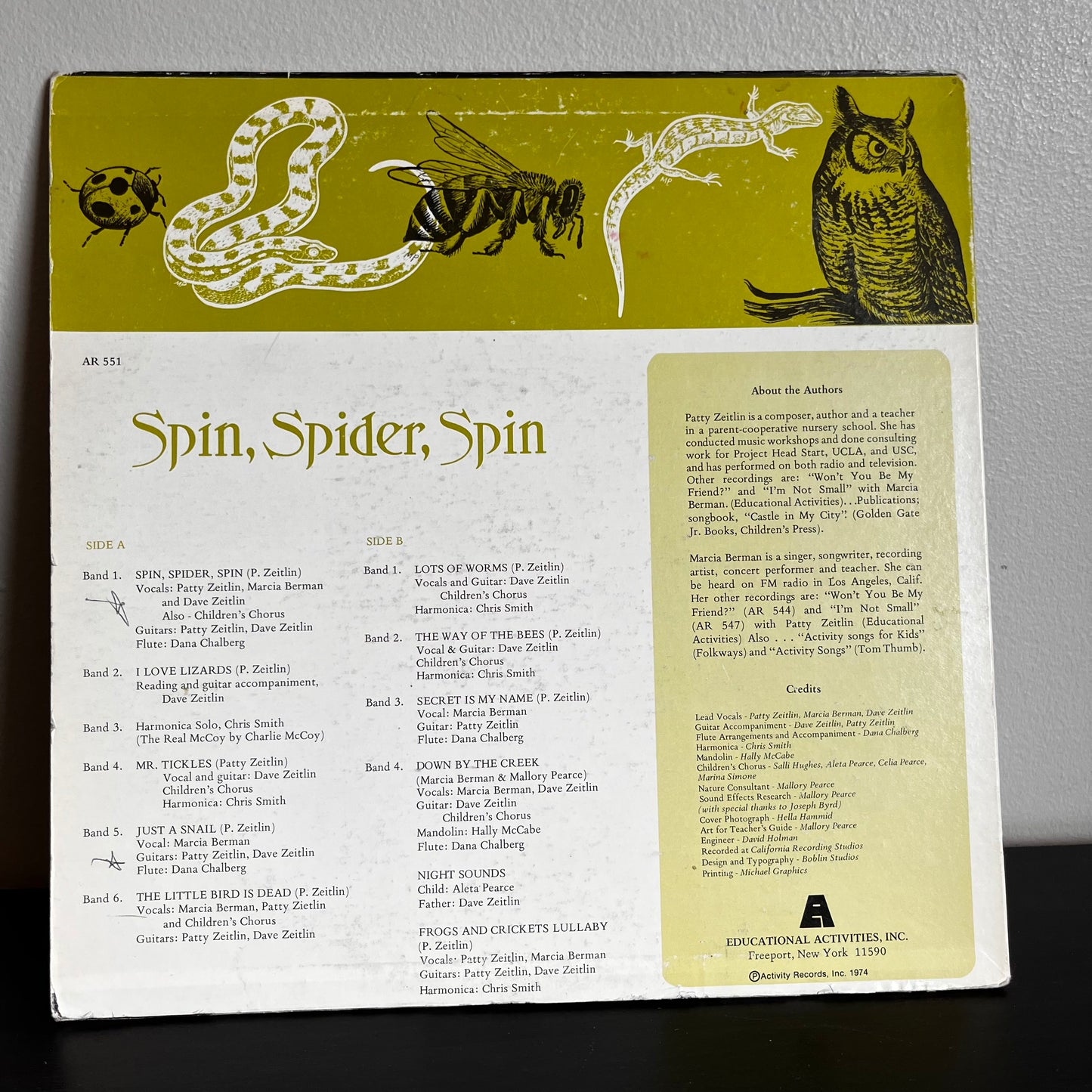 Spin, Spider, Spin - Zeitlin & Berman AR 551 Used Vinyl VG+