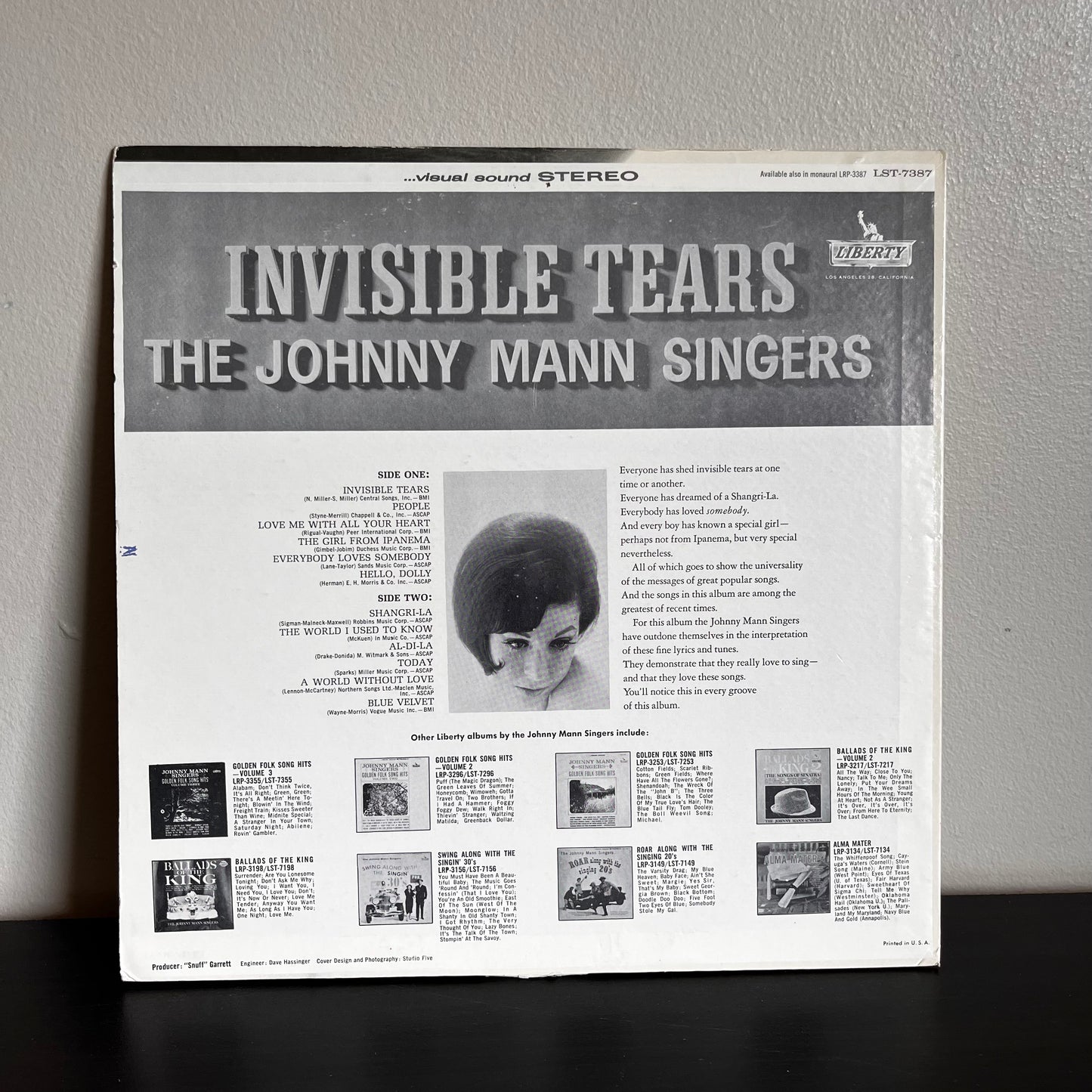Invisible Tears - The Johnny Mann Singers STEREO SLT-7387 Liberty VG+ Condition