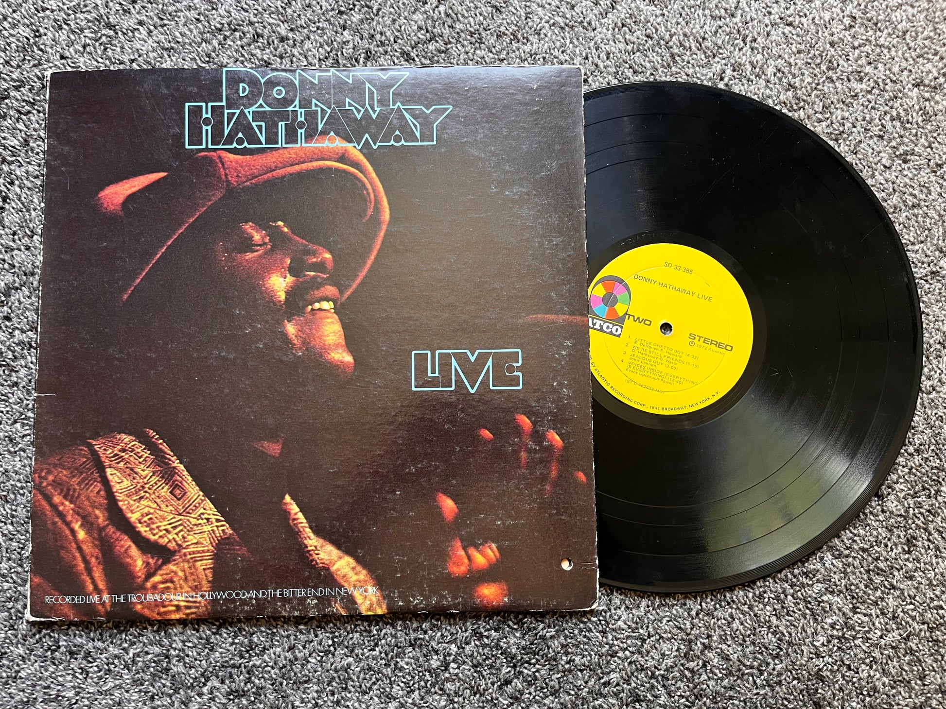 Donny Hathaway LIVE Recorded Live at the Troubadour Vinyl ATCO SD Donny Hathaway LIVE Recorded Live at the Troubadour Vinyl ATCO SD