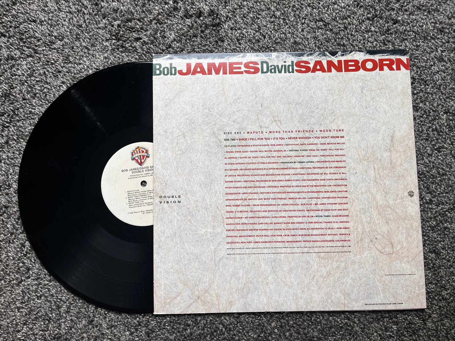 Double Vision - Bob James David Sanborn W1-25393 1986 VG+/EX