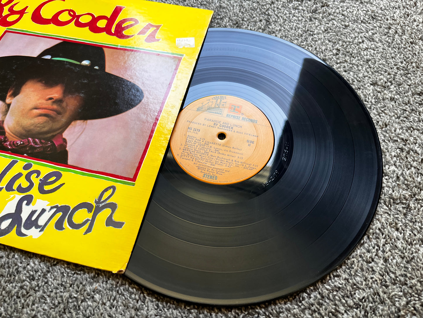 Paradise and Lunch - Ry Cooder Vinyl MS 2179 Used VG+