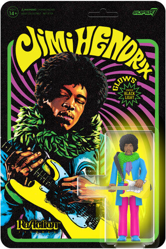 Super7 - Jimi Hendrix ReAction - Jimi Hendrix (Blacklight) [Are You Experienced] (Collectible, Figure, Action Figure)