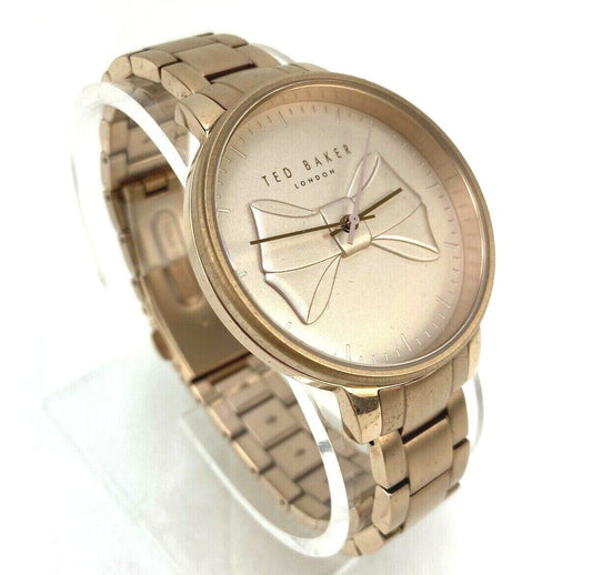 Ted Baker TE15197006 Ladies 38mm Rose Gold Tone Bow Dial Watch Used In Box