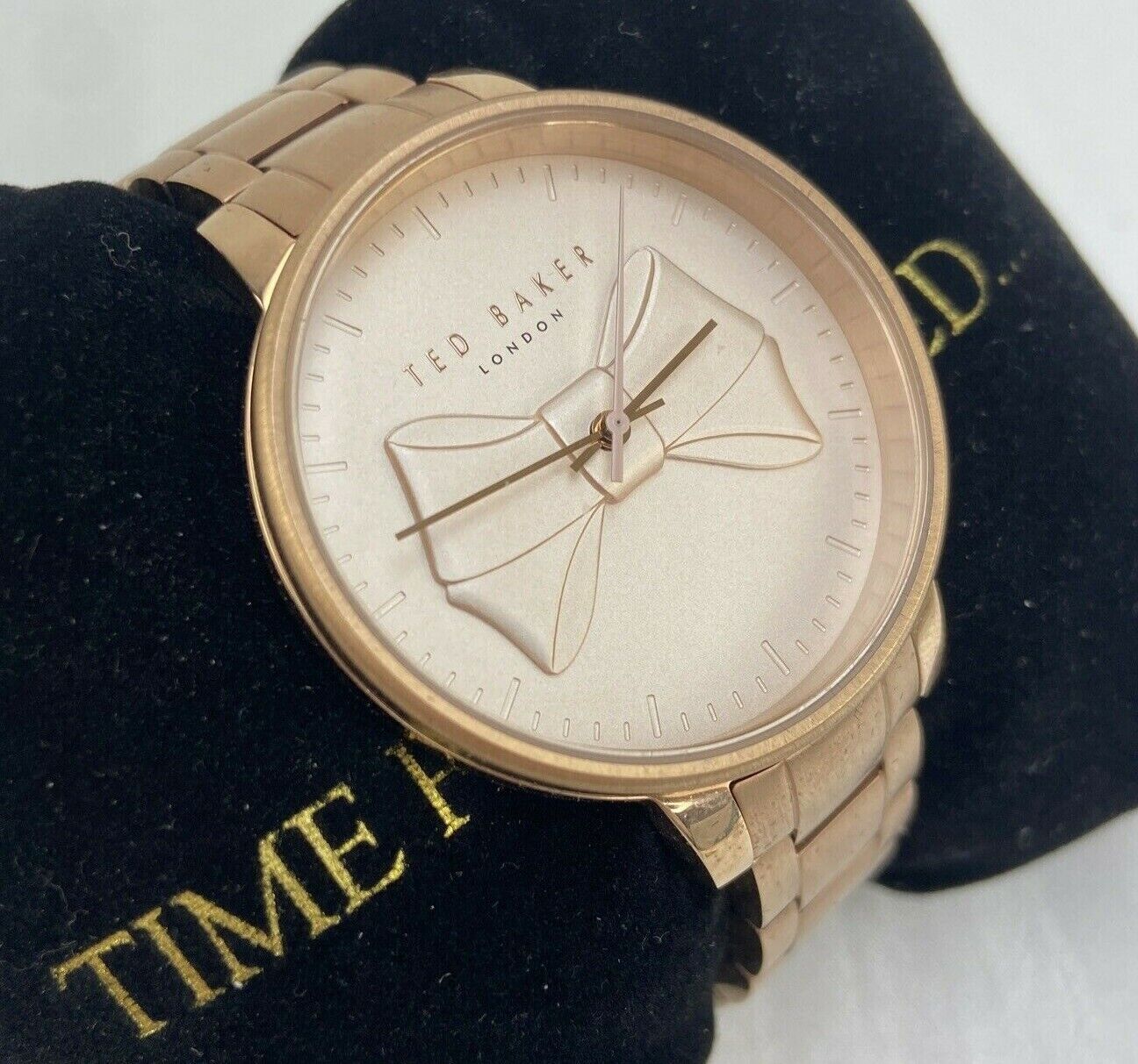 Ted Baker TE15197006 Ladies 38mm Rose Gold Tone Bow Dial Watch Used In Box