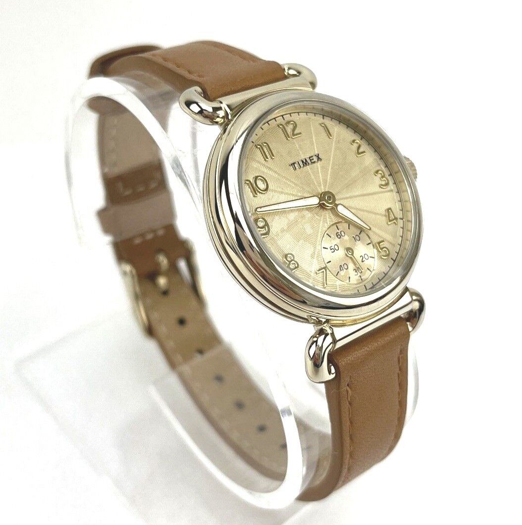 Timex TW2T88000VQ The Model 23 Collection Women's Leather Strap Watch New